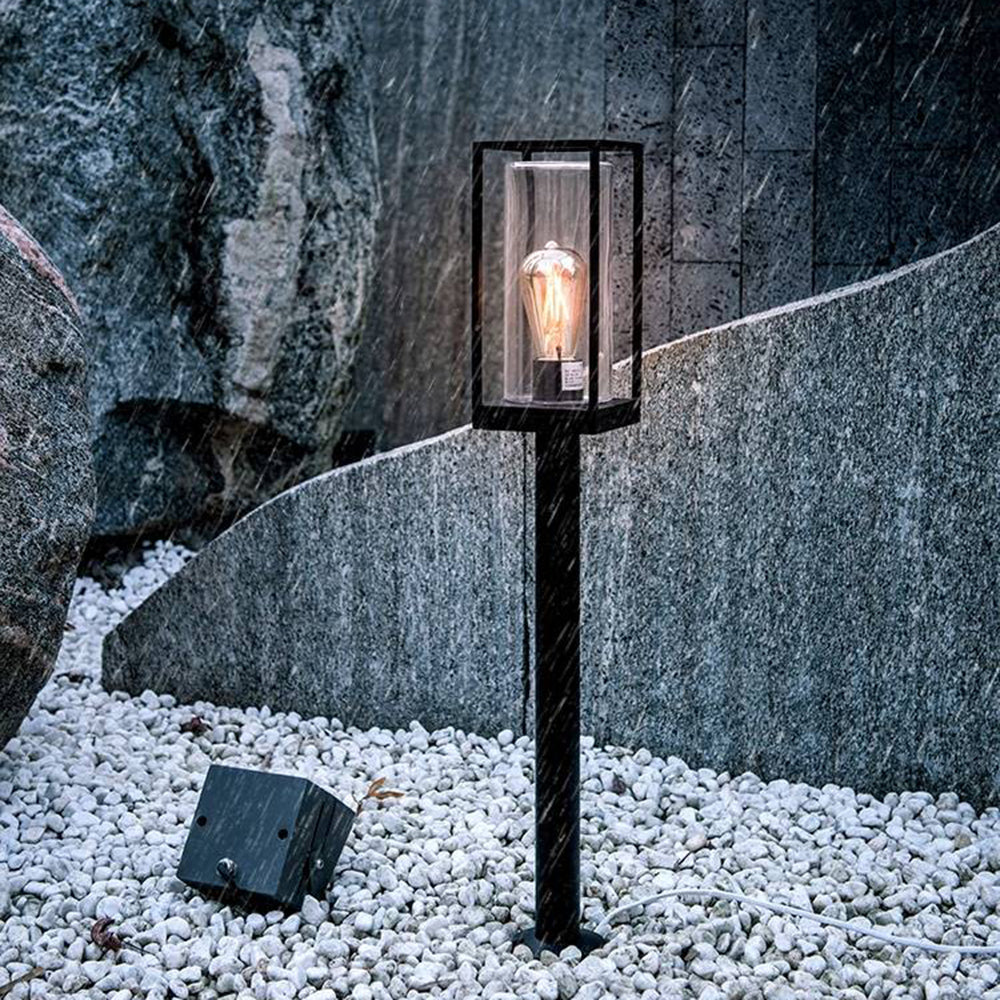 Pena Moderne Cilinder LED Buitenlamp Zonne Metaal/Glas Zwart Tuin/Stoeprand/Balkon