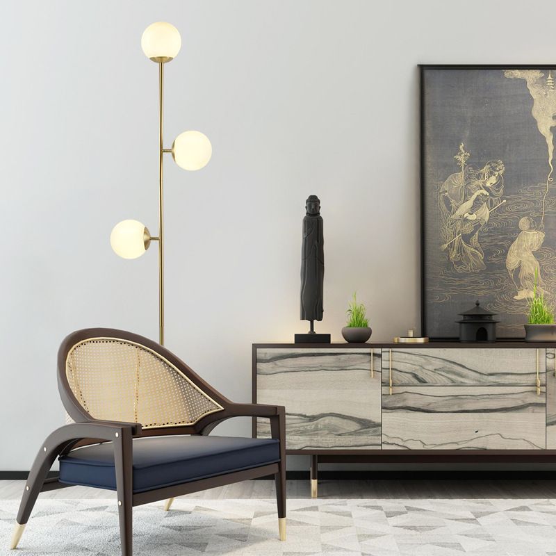 Valentina Moderne Bol Vloerlamp Messing/Glazen Metaal/Glas Slaapkamer/Woonkame