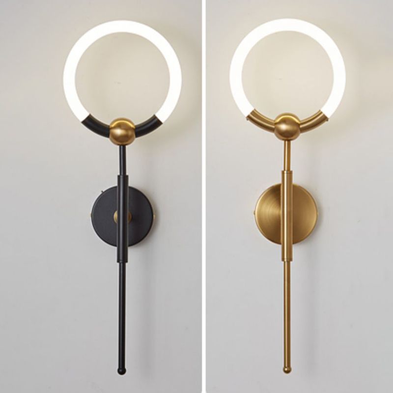 Arisha Moderne Ring Wastafel Wandlamp, Zwart/Goud, Eetk/Badkamer