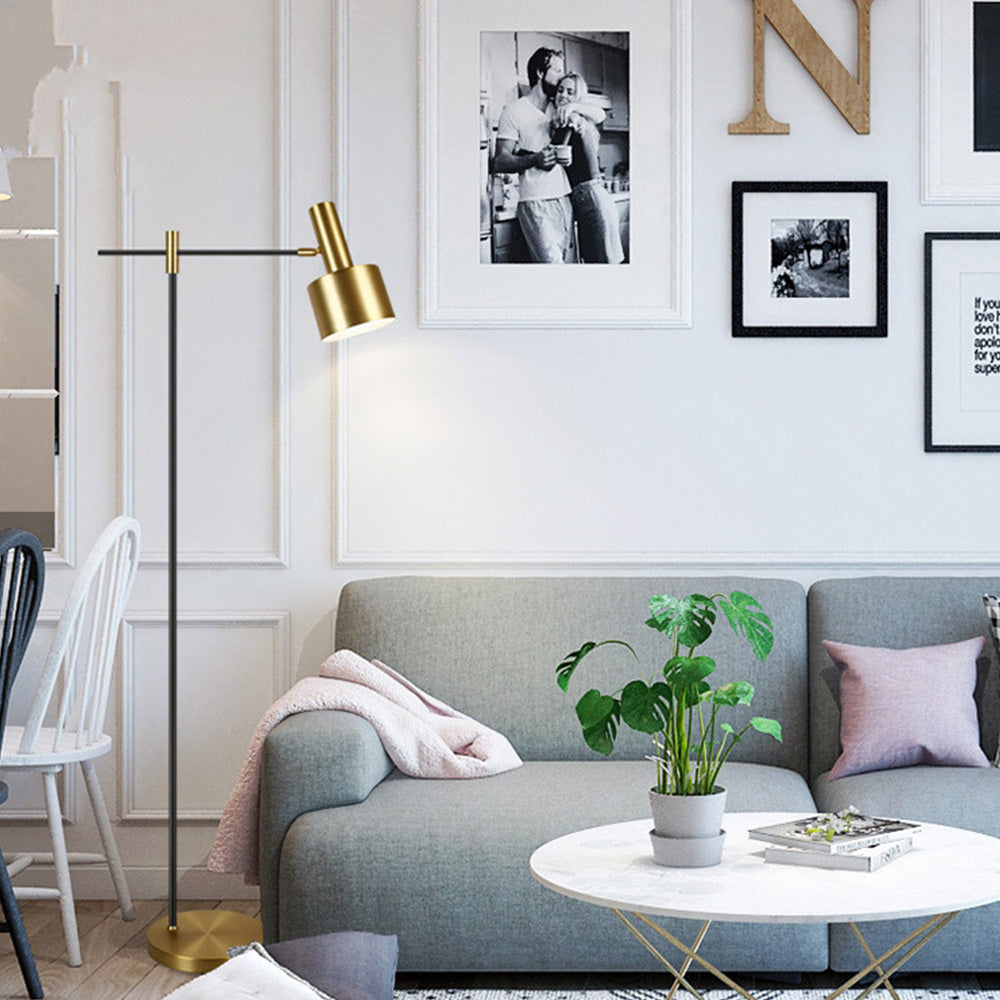 Freja Luxe Lineaire LED Vloerlamp Zwart Goud Metaal Slaapkamer Woonkamer