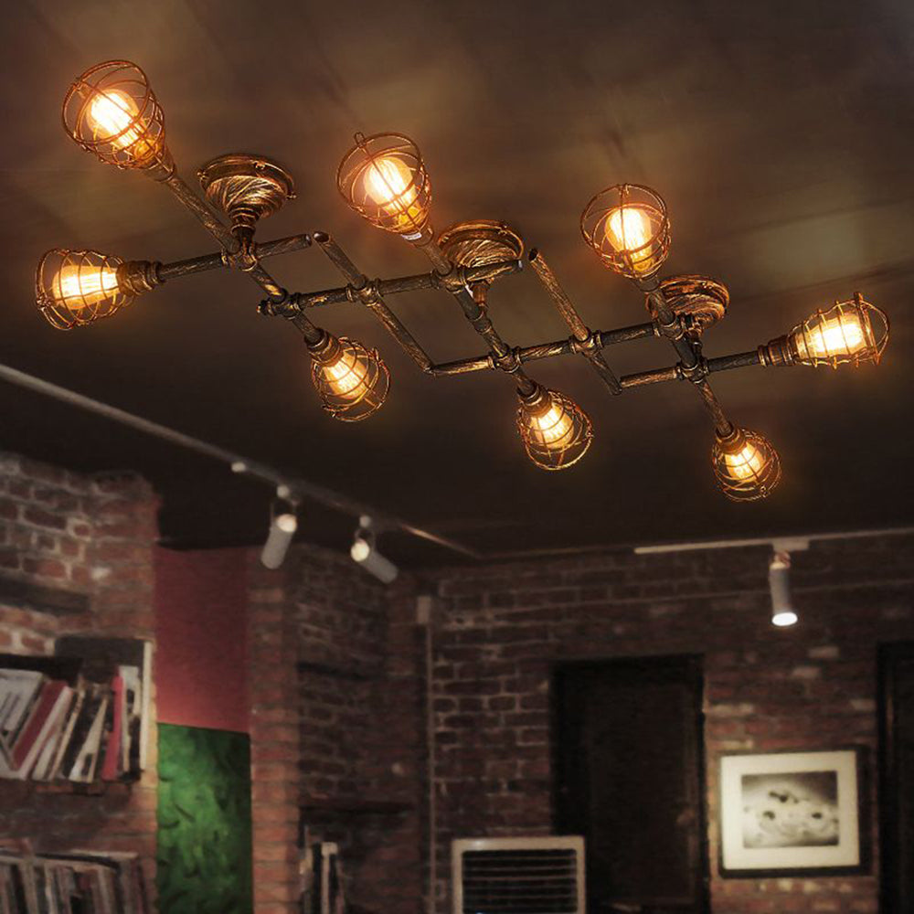 Alessio Industriële Design Multi-inbouw Plafondlamp Woonk/Eetkamer Messing
