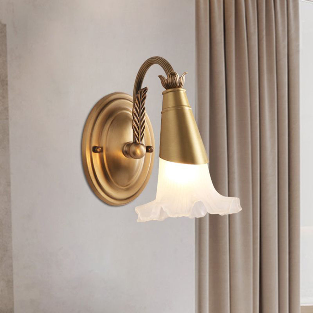 Félicie Retro Bloem Wandlamp Goud Metaal/Glas Woonkamer Slaapkamer