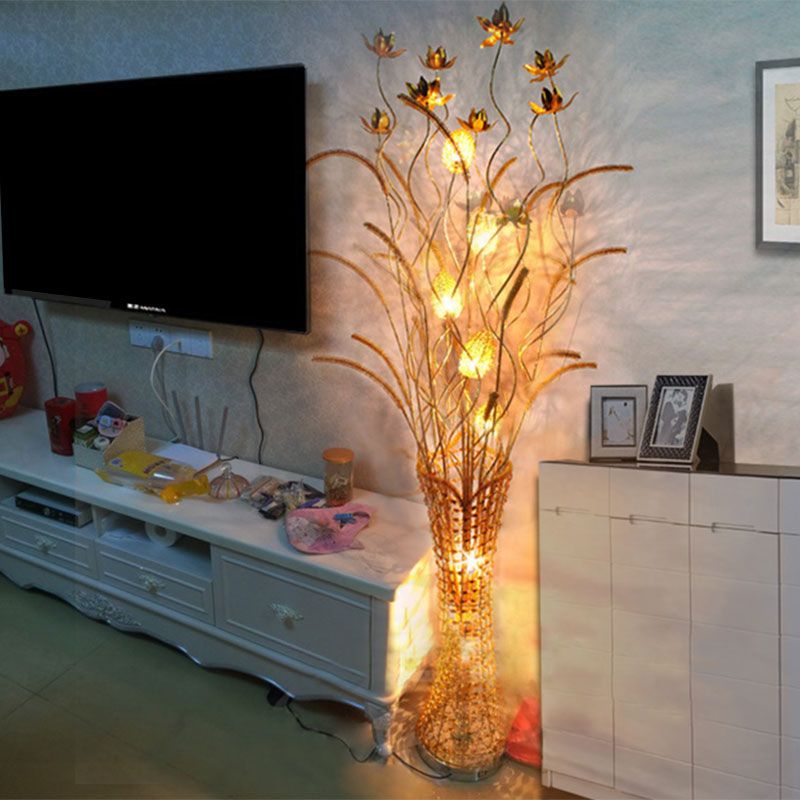 Bella Design Art Deco Vaas Gold Metaal Vloerlampen Slaapkamer/Woonkamer