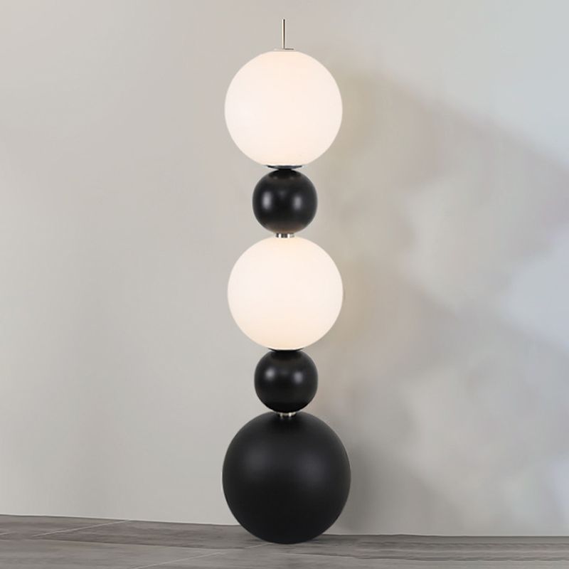 Valentina Moderne Design LED Balvormige Vloerlamp Hars/Glas Zwart/Wit Eetkamer/Woonkamer/Kelder/Hal