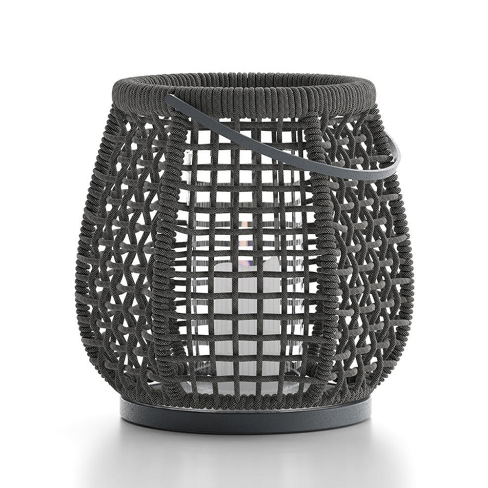 Ritta Vintage Design LED Buitenlamp Metaal/Twine Zwart Buiten