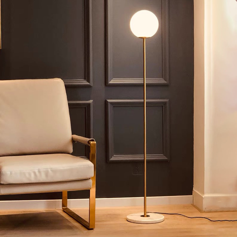 Valentina Moderne Bubble Vloerlamp Goud Glas Metaal Slaapkamer Woonkamer