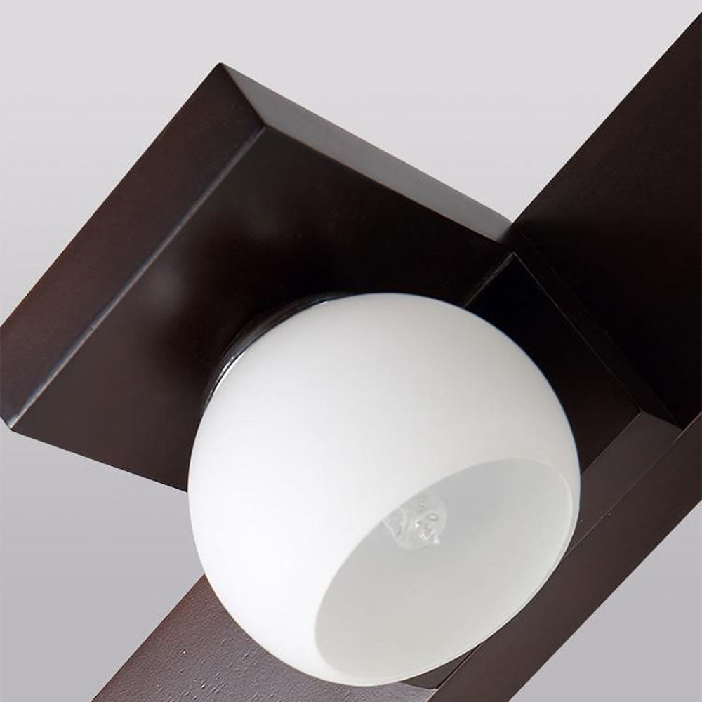 Ozawa Vintage Design LED Spiegel Front Wastafel Wandlamp Hout/Glas Bruin Eetkamer/Woonkamer
