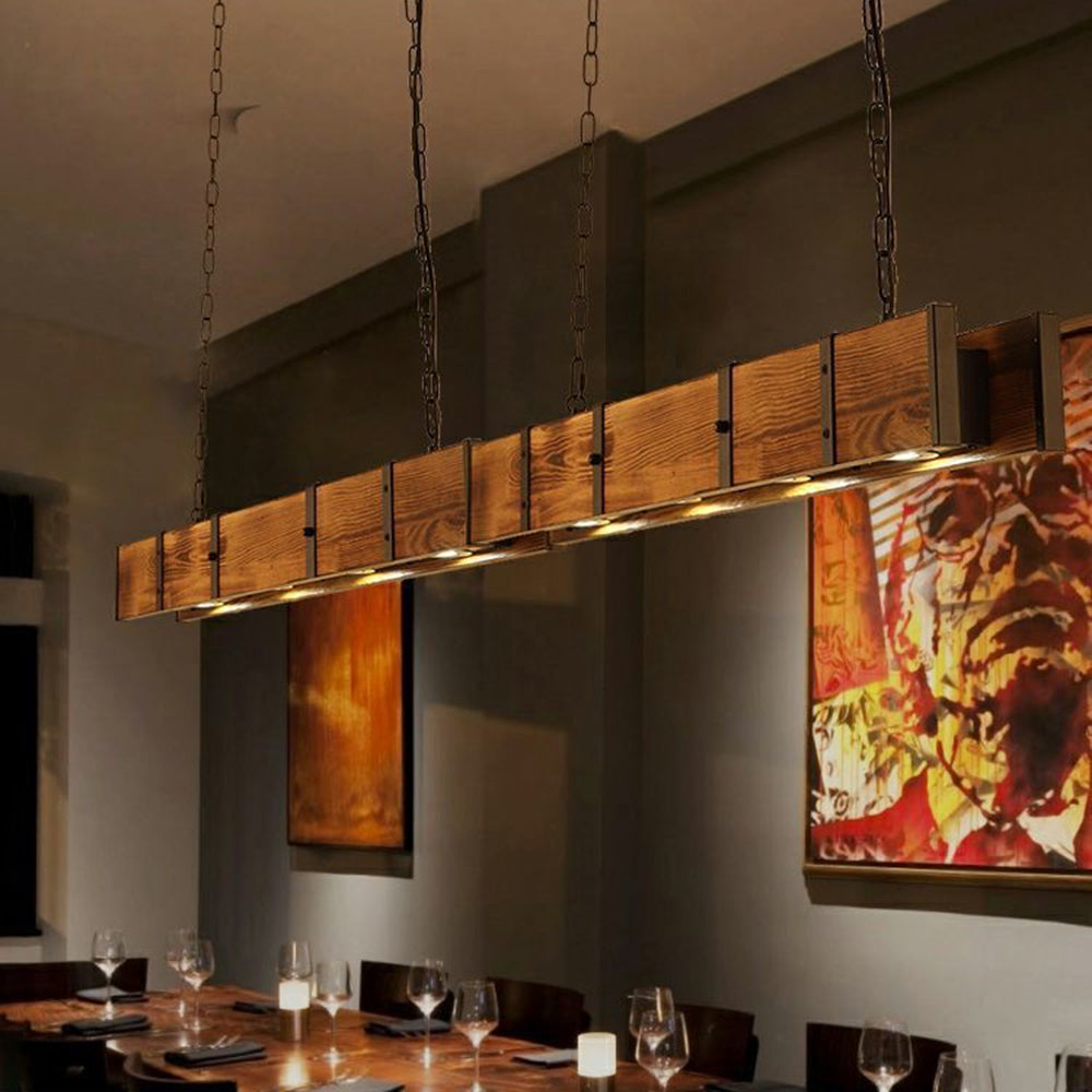 Alessio Industrie LED Hanglampen Zwart Metaal Hout Woonkamer Slaapkamer
