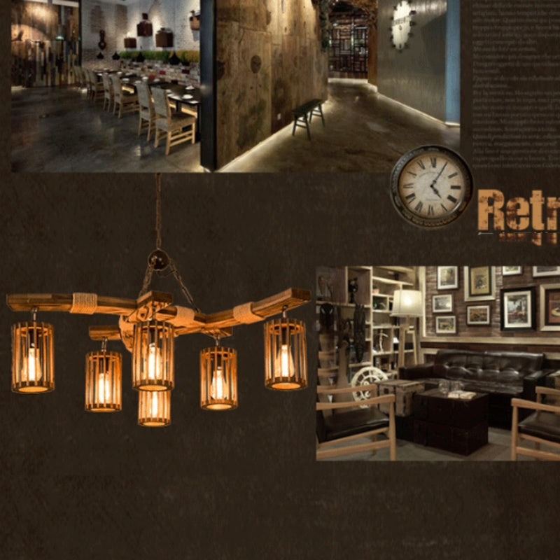 Austin Retro LED Kroonluchters Hout Restaurant/Woonkamer/Bar