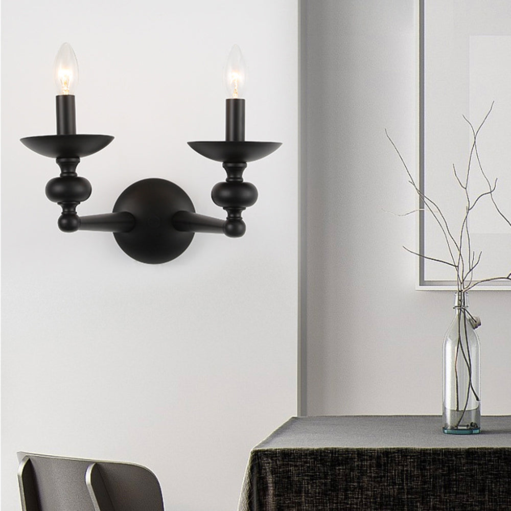 Alessio Retro Kaars Wandlamp/Zwarte Hanglamp Voor Woonk/ Eetkamer