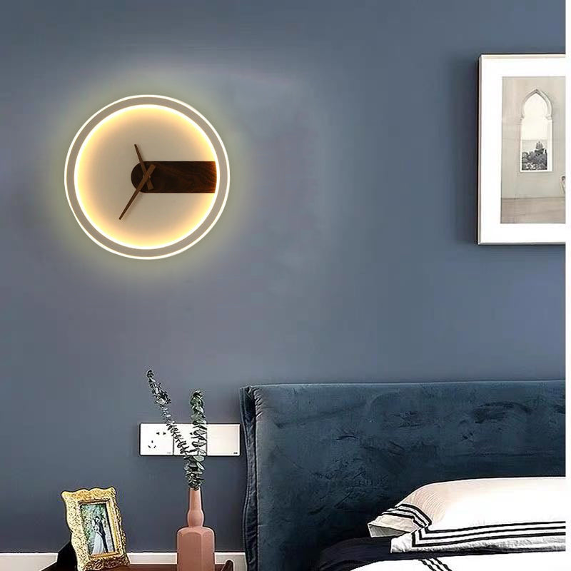 Nielsen Modern Klok LED Wandlamp Metaal/Silicagel Wit/Zwart/Goud Slaap/Woon/Eetkamer