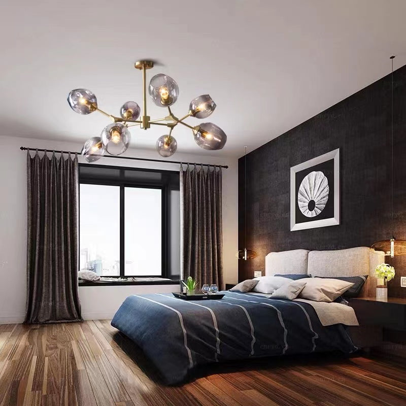 Valentina Moderne Bubbel LED Hanglamp Metaal/Glas Zwart/Goud Woonkamer/Slaapkamer