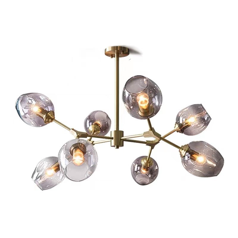 Valentina Moderne Bubbel LED Hanglamp Metaal/Glas Zwart/Goud Woonkamer/Slaapkamer