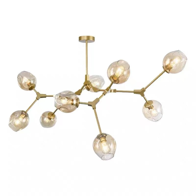 Valentina Moderne Bubbel LED Hanglamp Metaal/Glas Zwart/Goud Woonkamer/Slaapkamer