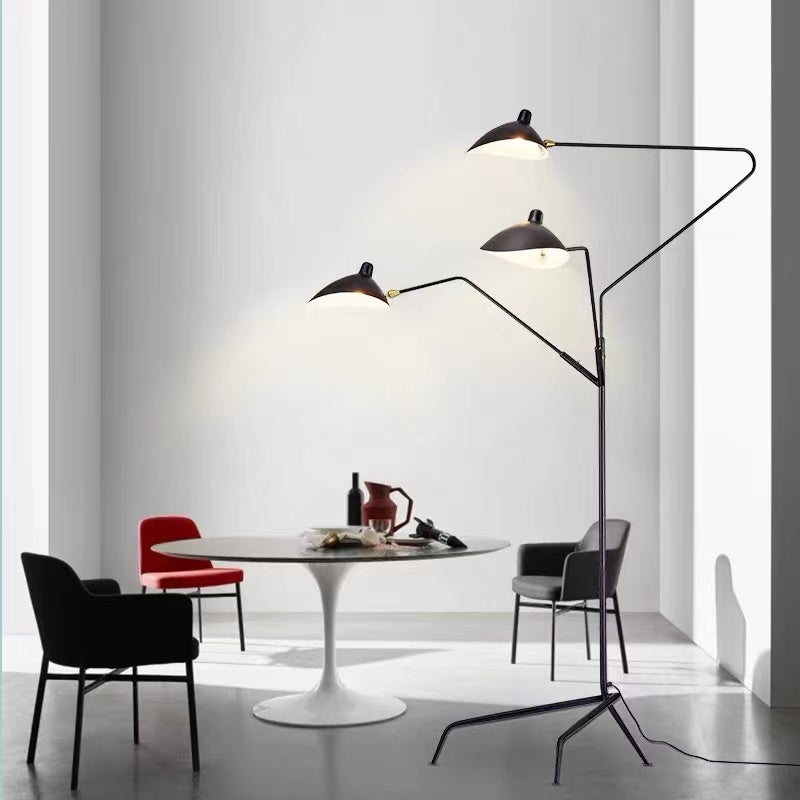 Schmitt Grote LED Vloerlampen Zwart Metaal Woonkamer Studiekamer