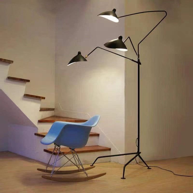 Schmitt Grote LED Vloerlampen Zwart Metaal Woonkamer Studiekamer