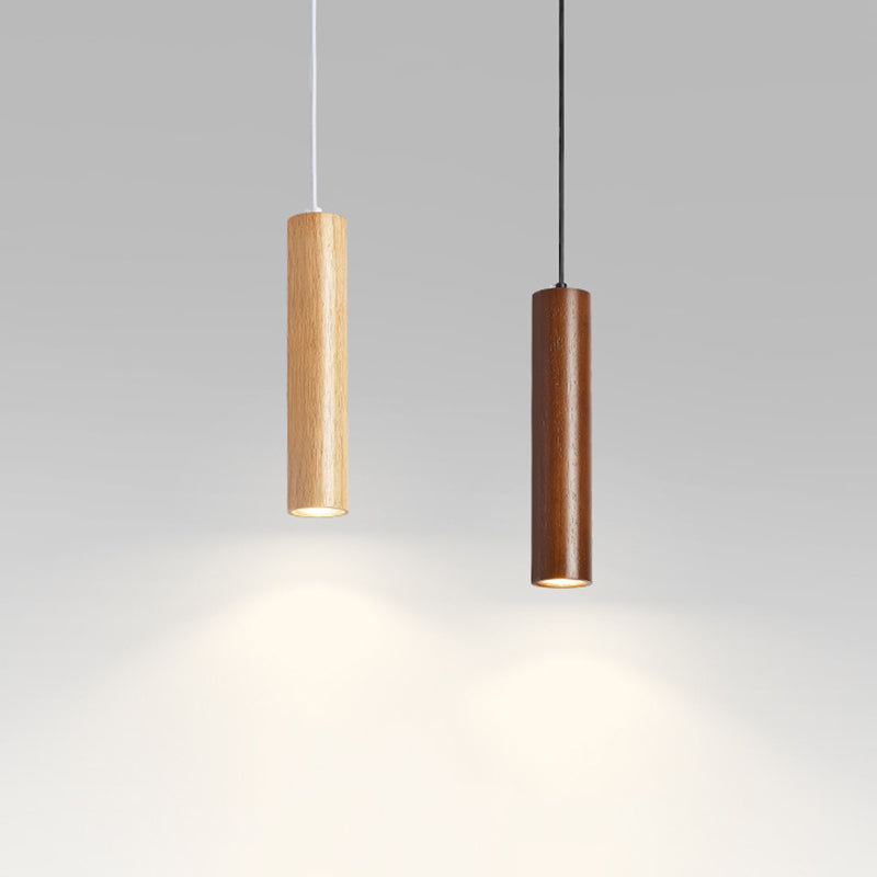 Ozawa Kleine LED Hanglampen Bruin Hout Metaal Slaapkamer Eetkamer