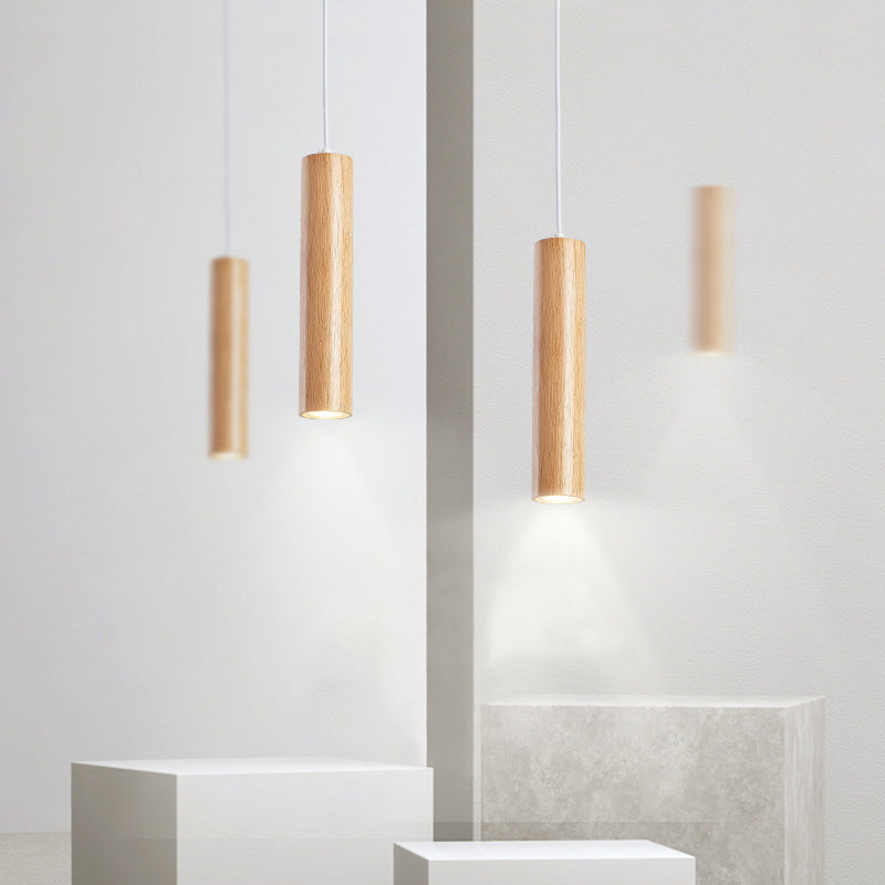 Ozawa Kleine LED Hanglampen Bruin Hout Metaal Slaapkamer Eetkamer