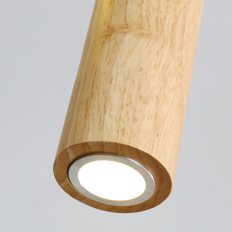 Ozawa Kleine LED Hanglampen Bruin Hout Metaal Slaapkamer Eetkamer