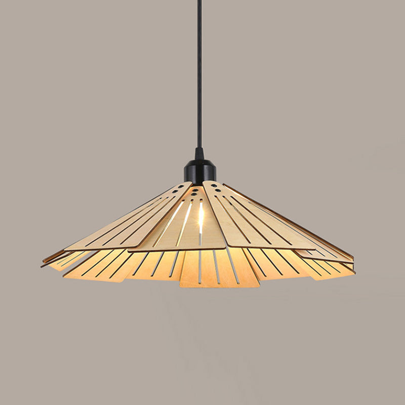 Muto Retro LED Hanglampen Bruin Geel Metaal Hout Woonkamer