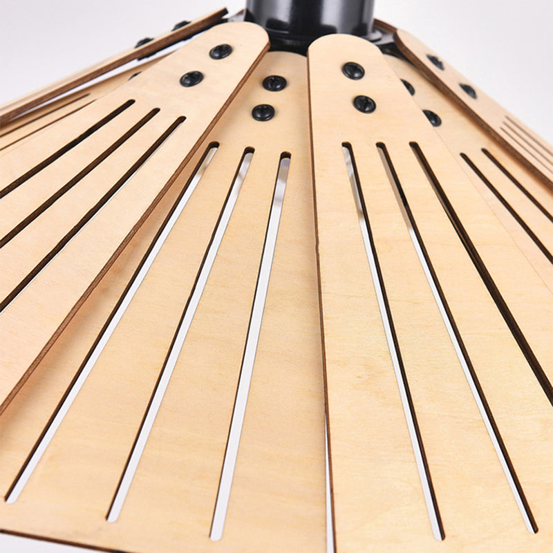 Muto Retro LED Hanglampen Bruin Geel Metaal Hout Woonkamer