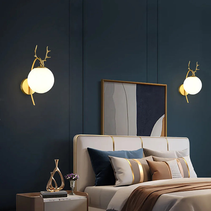 Valentina Ronde LED Wandlamp Goud Zwart Metaal Glas Eetkamer Slaapkamer