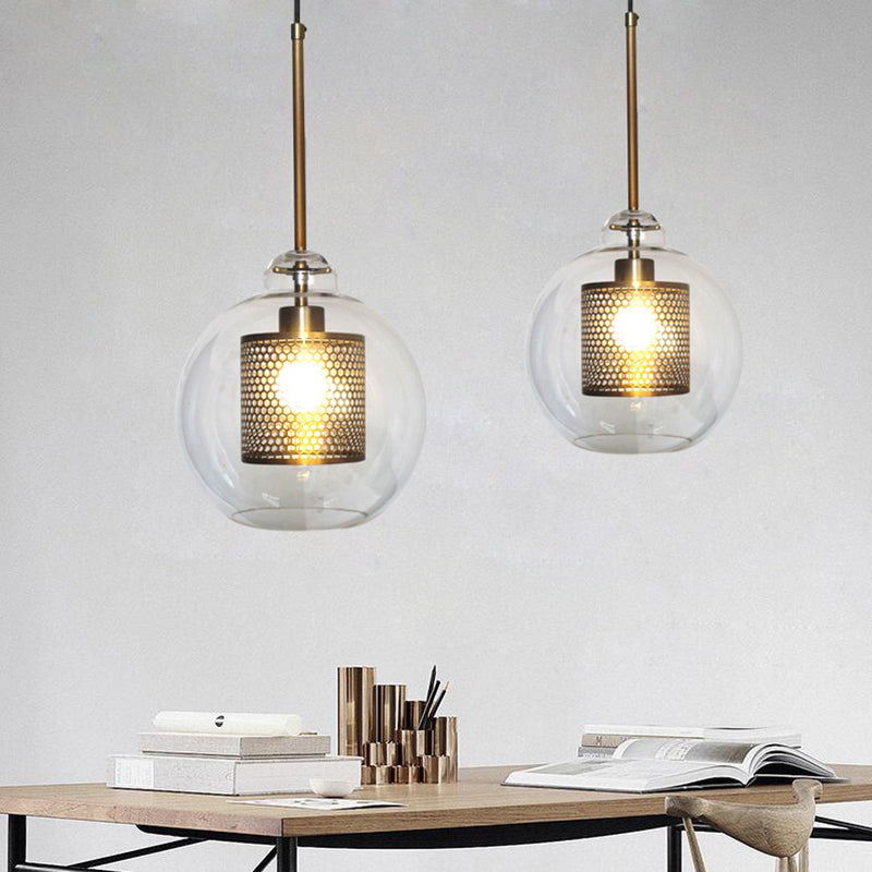 Oneal Retro Ronde LED Hanglampen Gouden Metaal Glas Woonkamer