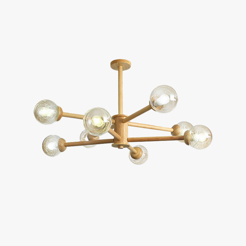 Ozawa Moderne Bubbel Hanglampen Hout Glas Woonkamer Slaapkamer Eetkamer