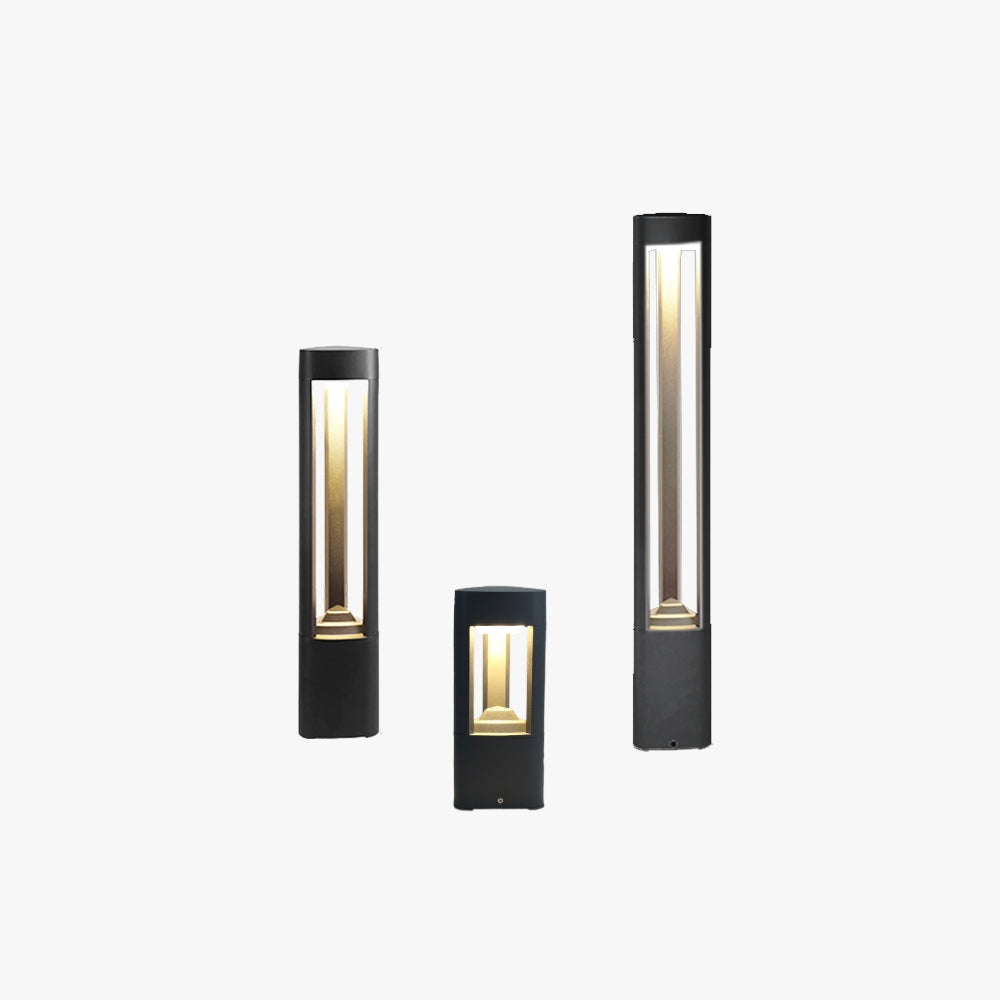 Pena Moderne Cilinder LED Vloerlamp Zwart Metaal Buiten Tuin