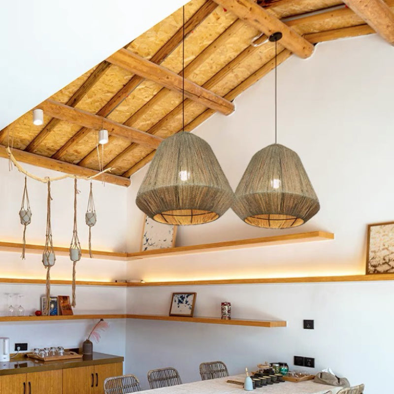 Alessio Retro Design Loom  LED Hanglamp Bruin Slaapkamer Woonkamer