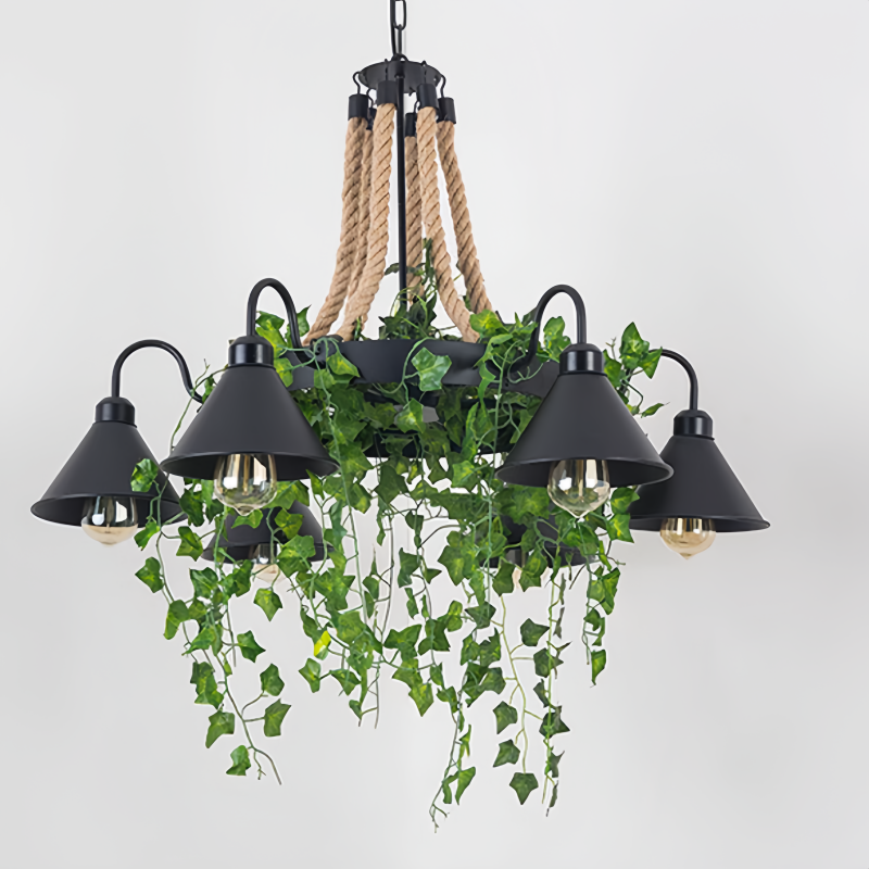Vireo Retro LED Kroonluchters Zwart Metaal Restaurant/Bar/Woonkamer
