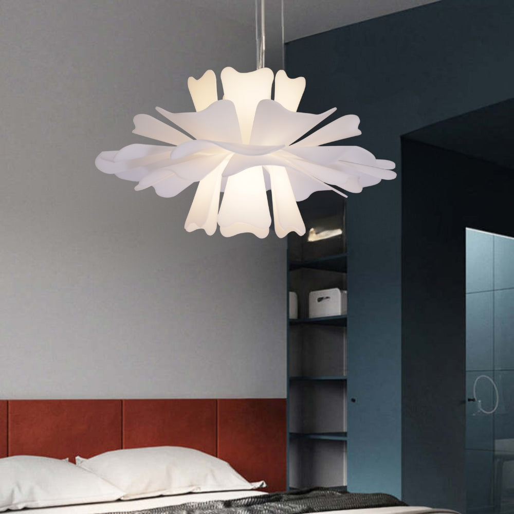 Bella Moderne Design Hanglamp Bloem Wit Metaal Woonkamer Slaapkamer