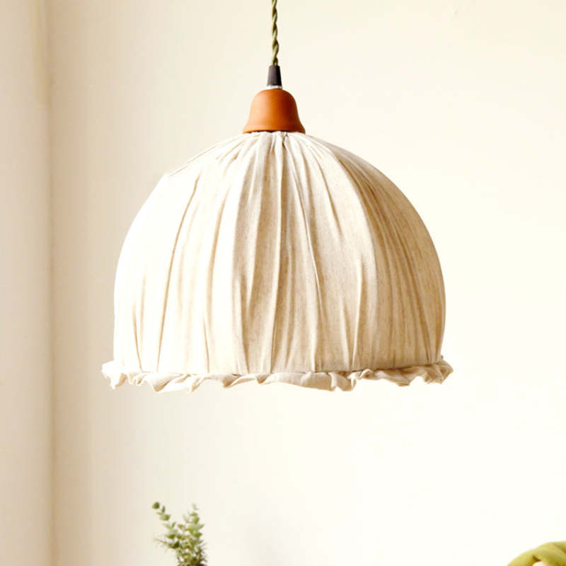Nordic Design Bloem LED Hanglamp Kap Fabric Beige Woonkamer/Slaapkamer/Eetkamer