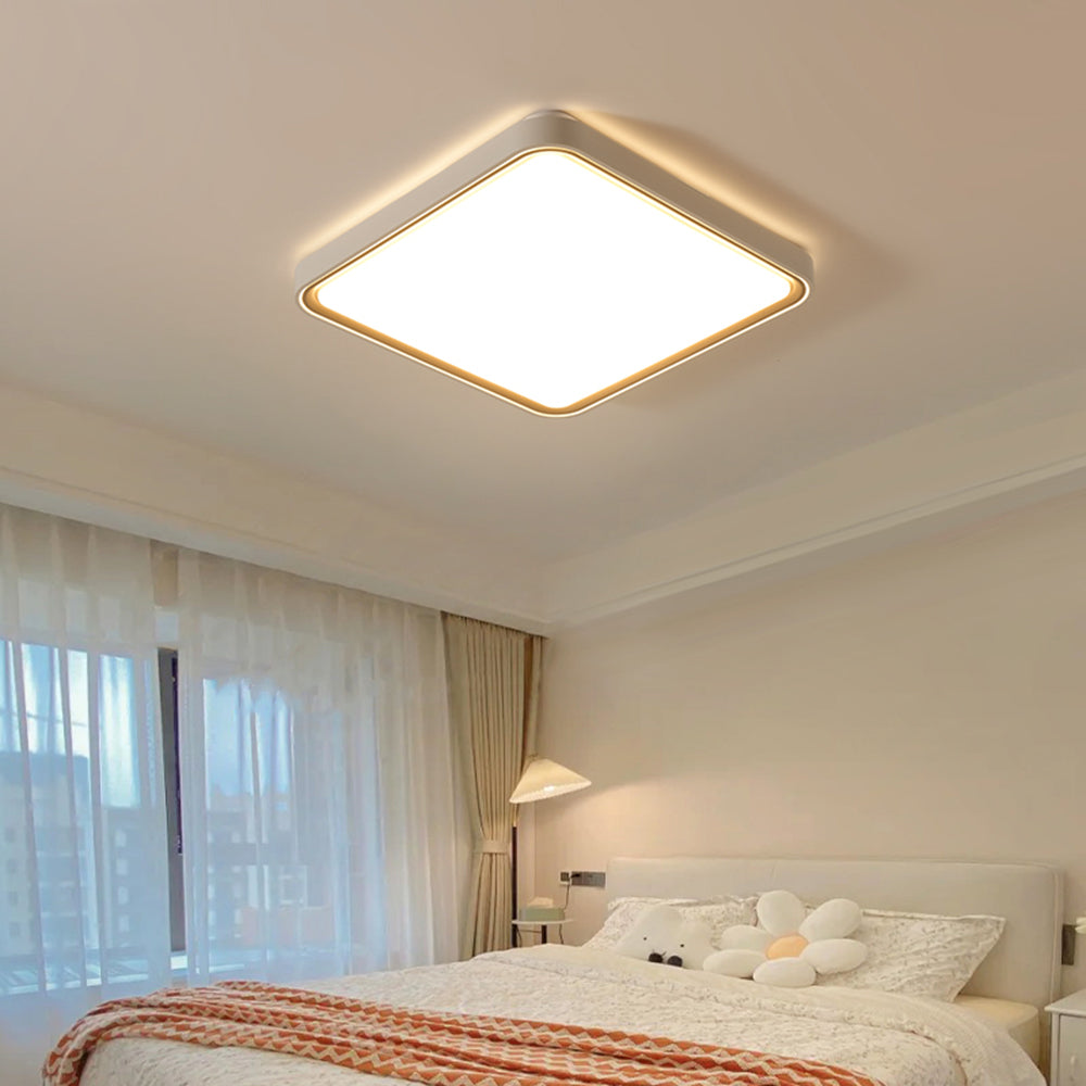 Quinn Minimalistisch Rond/Vierkant LED Plafondlamp Metaal/Acryl Wit Slaap/Woon/Eetkamer