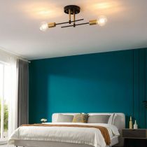 Valentina Moderne LED Plafondlamp Zwart Metaal/Glas Slaapkamer