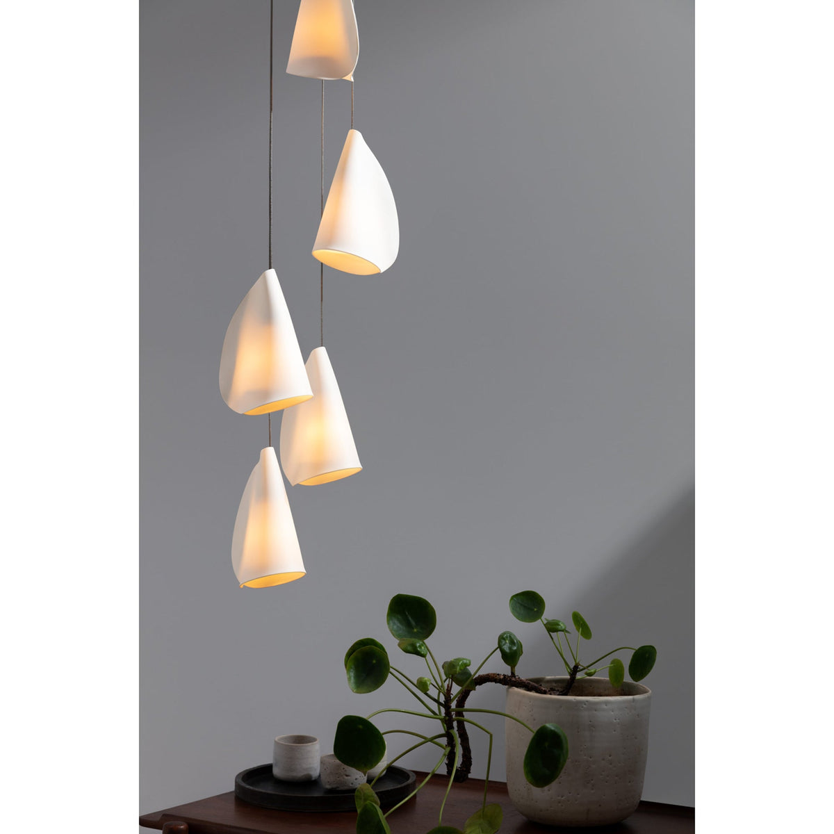 Olshaion Geometrische hanglamp van keramiek