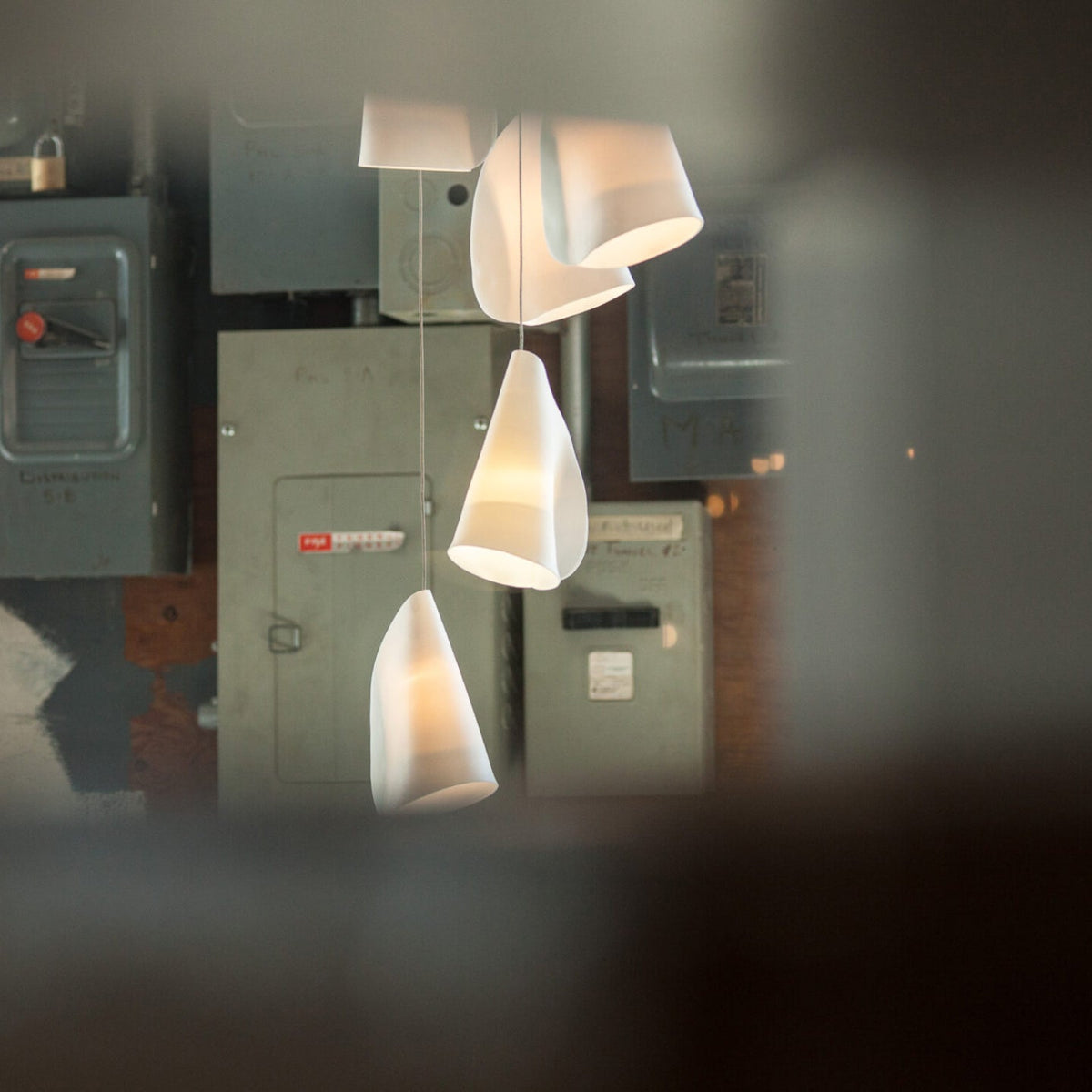 Olshaion Geometrische hanglamp van keramiek