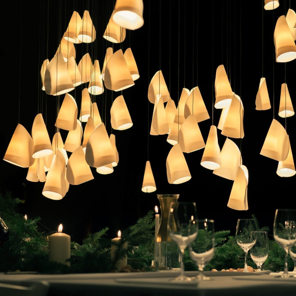 Olshaion Geometrische hanglamp van keramiek