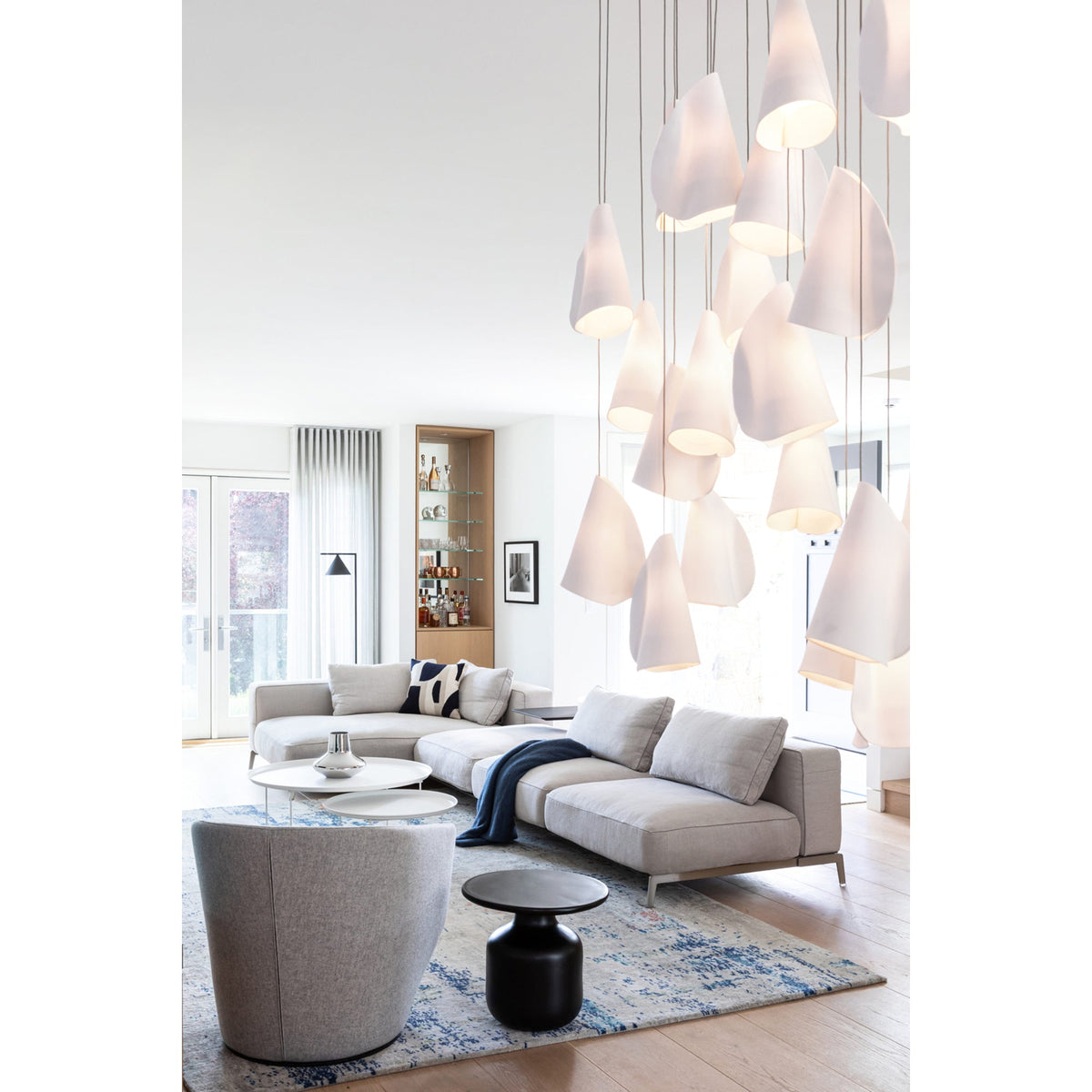 Olshaion Geometrische hanglamp van keramiek