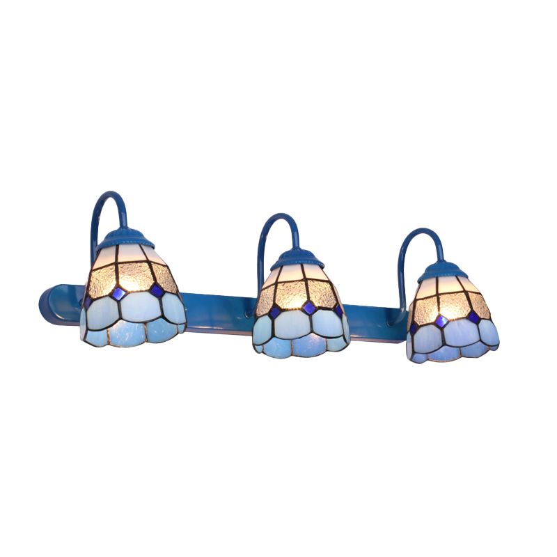 Baxter Bloemvormige Metalen Wandlampen, Zwart/Wit/Blauw