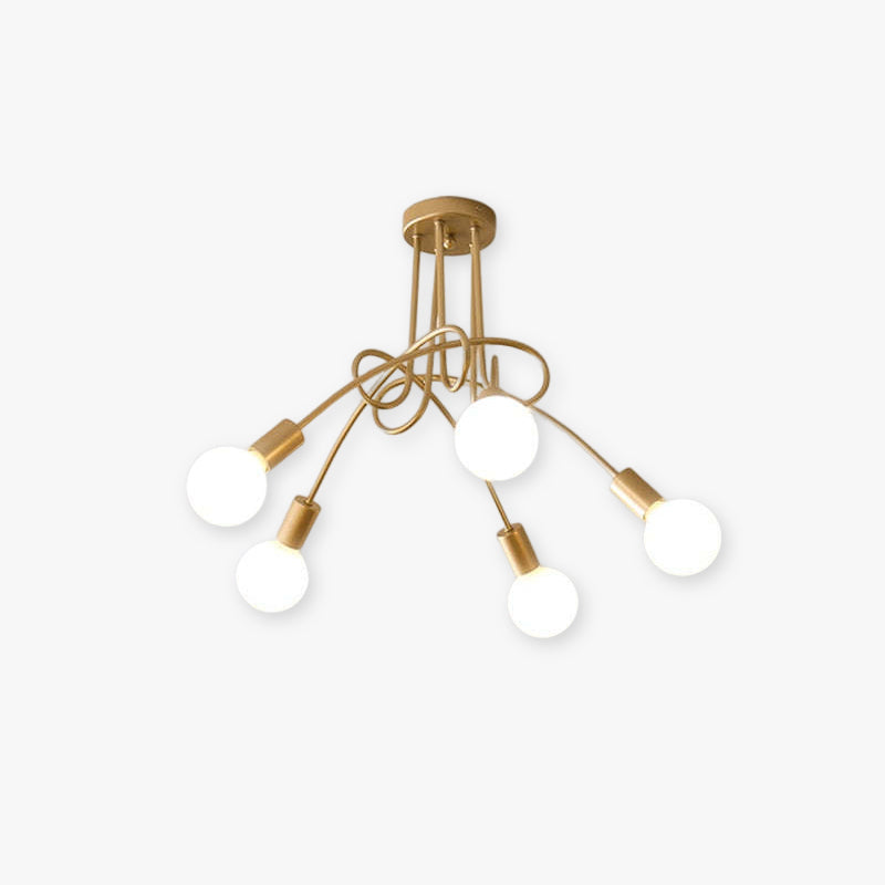 Valentina Moderne Lineaire Curve Plafondlampen Goud Zwart Woonkamer Slaapkamer