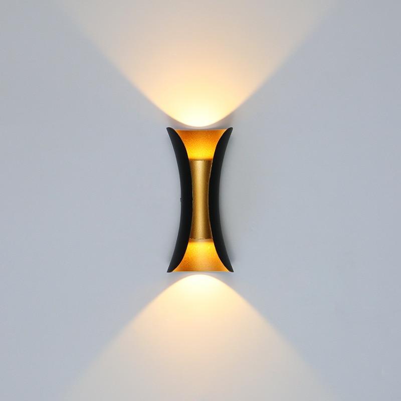Orr Moderne Design LED Wandlamp Zwart Gouden Metaal Buiten Tuin