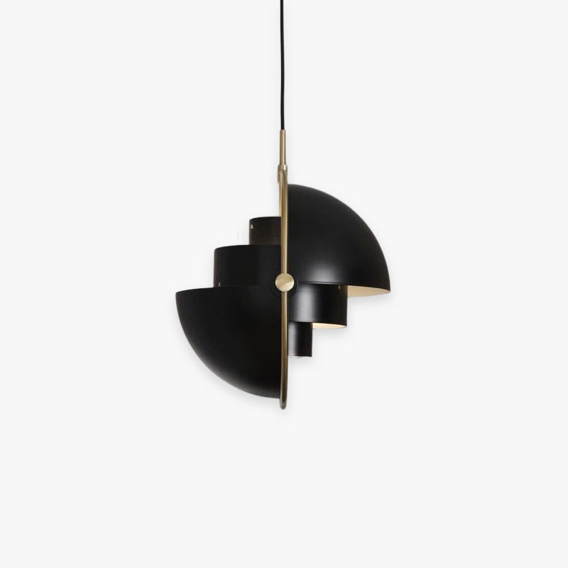 Cooley Ronde Retro LED Hanglampen Zwart Goud Acryl Metaal Eetkamer