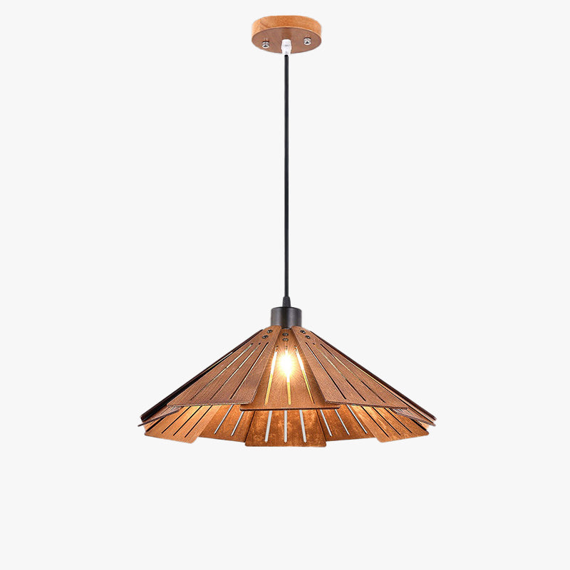 Muto Retro LED Hanglampen Bruin Geel Metaal Hout Woonkamer