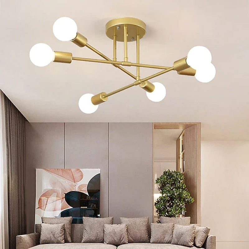 Valentina Moderne LED Plafondlampen Gouden Zwart Metaal Glas Eetkamer