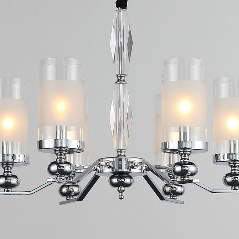 Alessio Retro Design Hanglamp/wandlamp Zilveren Metaal/Glazen Woonkamer
