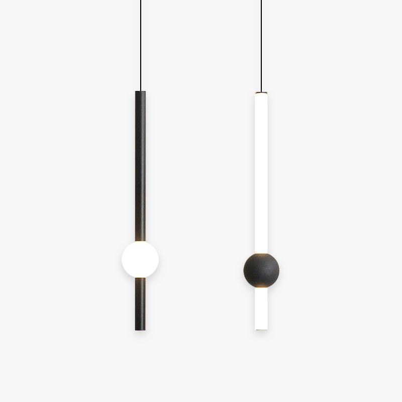 Edge Minimalistisch LED Hanglampen Zwart Wit Metaal Glas Eetkamer