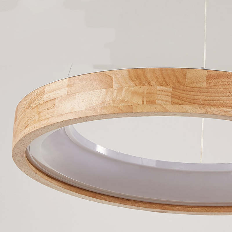 Ozawa Moderne Design Ronde LED Hanglampen Hout Woonkamer