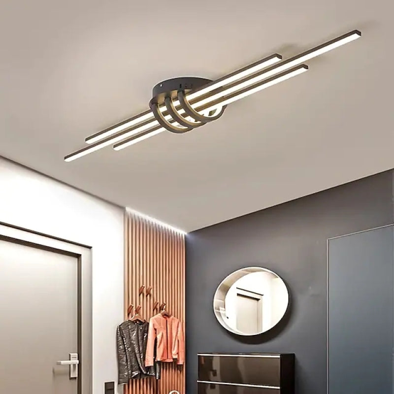 Edge Industriele LED Plafondlamp Zwart/Wit Metaal Acryl Slaap/Woonkamer
