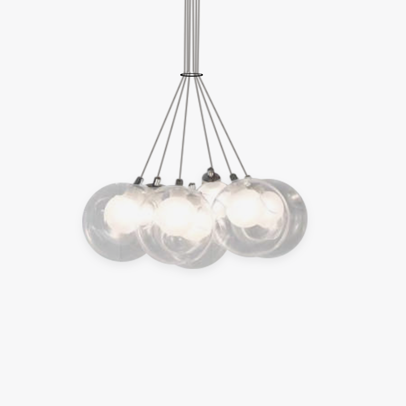 Valentina Ronde LED Hanglampen Wit Metaal Glas Slaapkamer Eetkamer